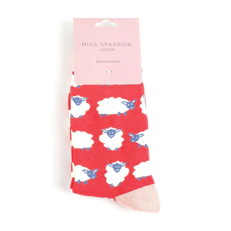 Happy Sheep Socks Red
