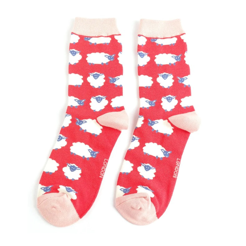 Happy Sheep Socks Red
