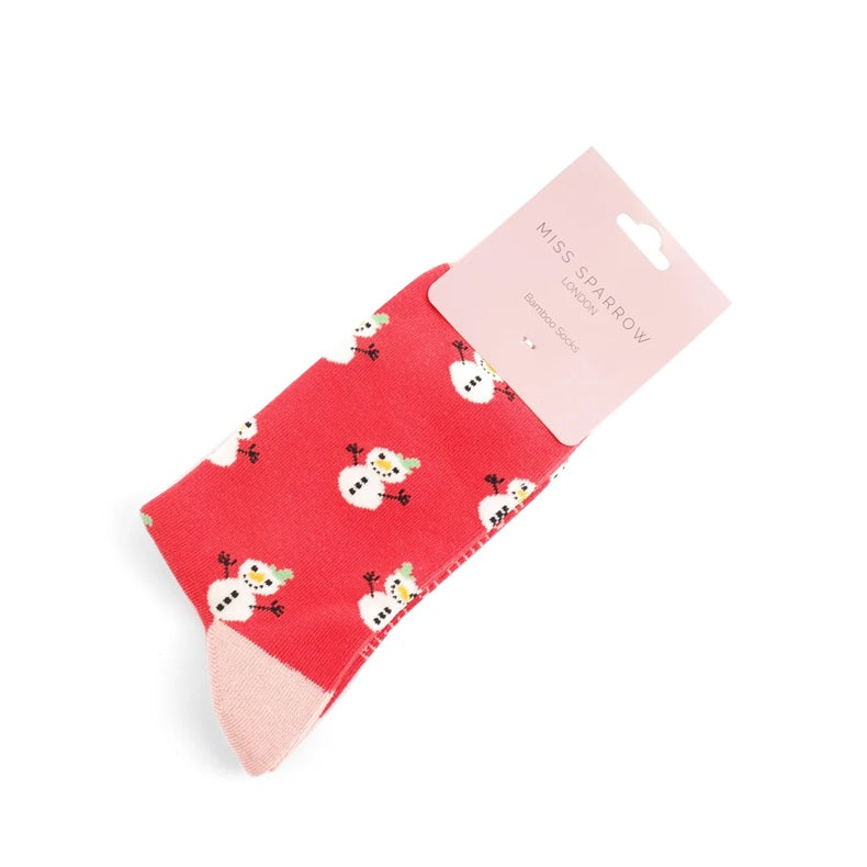 Little Snowmen Socks Red